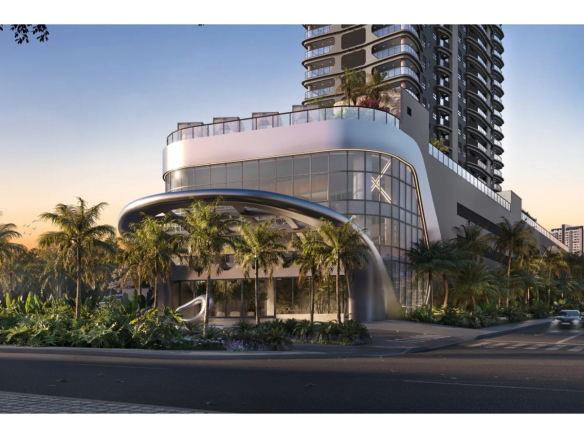 Square Design Residence em Alphaville — fachada e embasamento com paisagismo