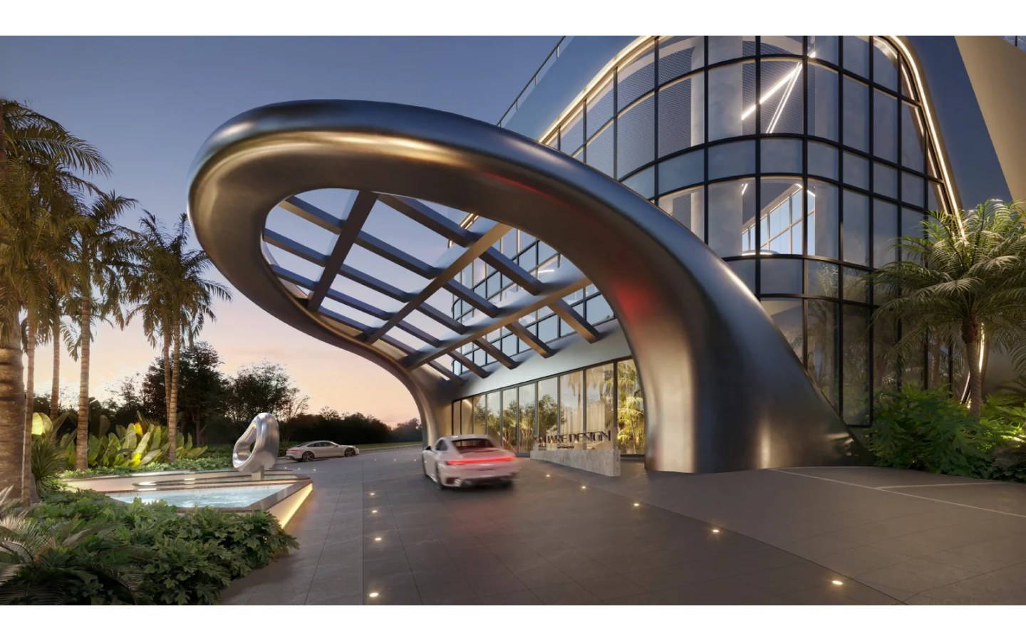 Square Design Residence em Alphaville — porte-cochère e acesso principal