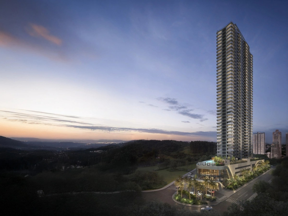 Square Design Residence em Alphaville — vista aérea completa da torre