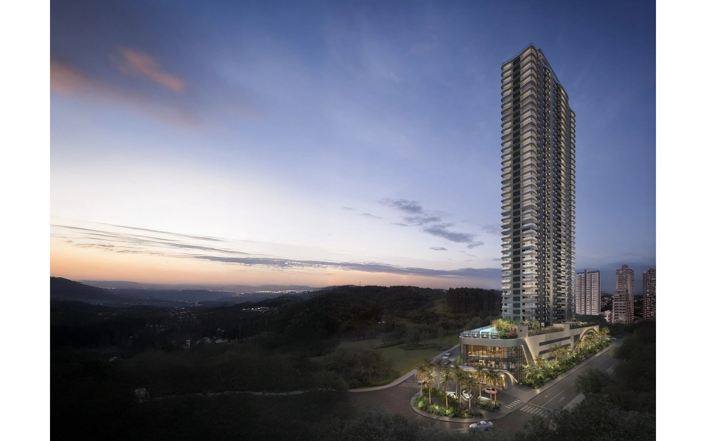 Square Design Residence em Alphaville — vista aérea completa da torre