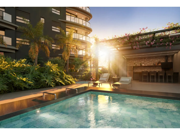 Square Design Residence em Alphaville — churrasqueira junto à piscina