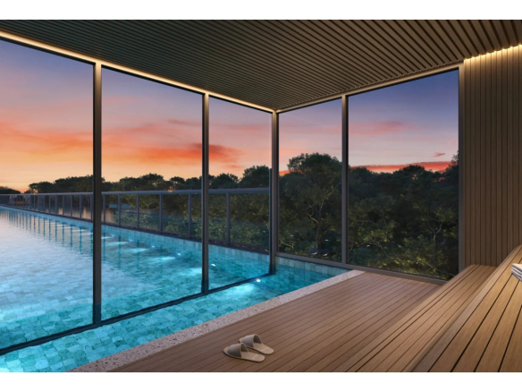 Square Design Residence em Alphaville — piscina coberta com vista panorâmica
