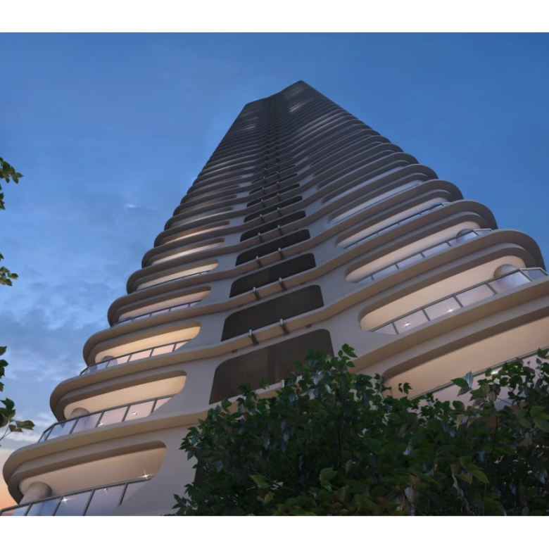 Square Design Residence em Alphaville — perspectiva da torre vista de baixo