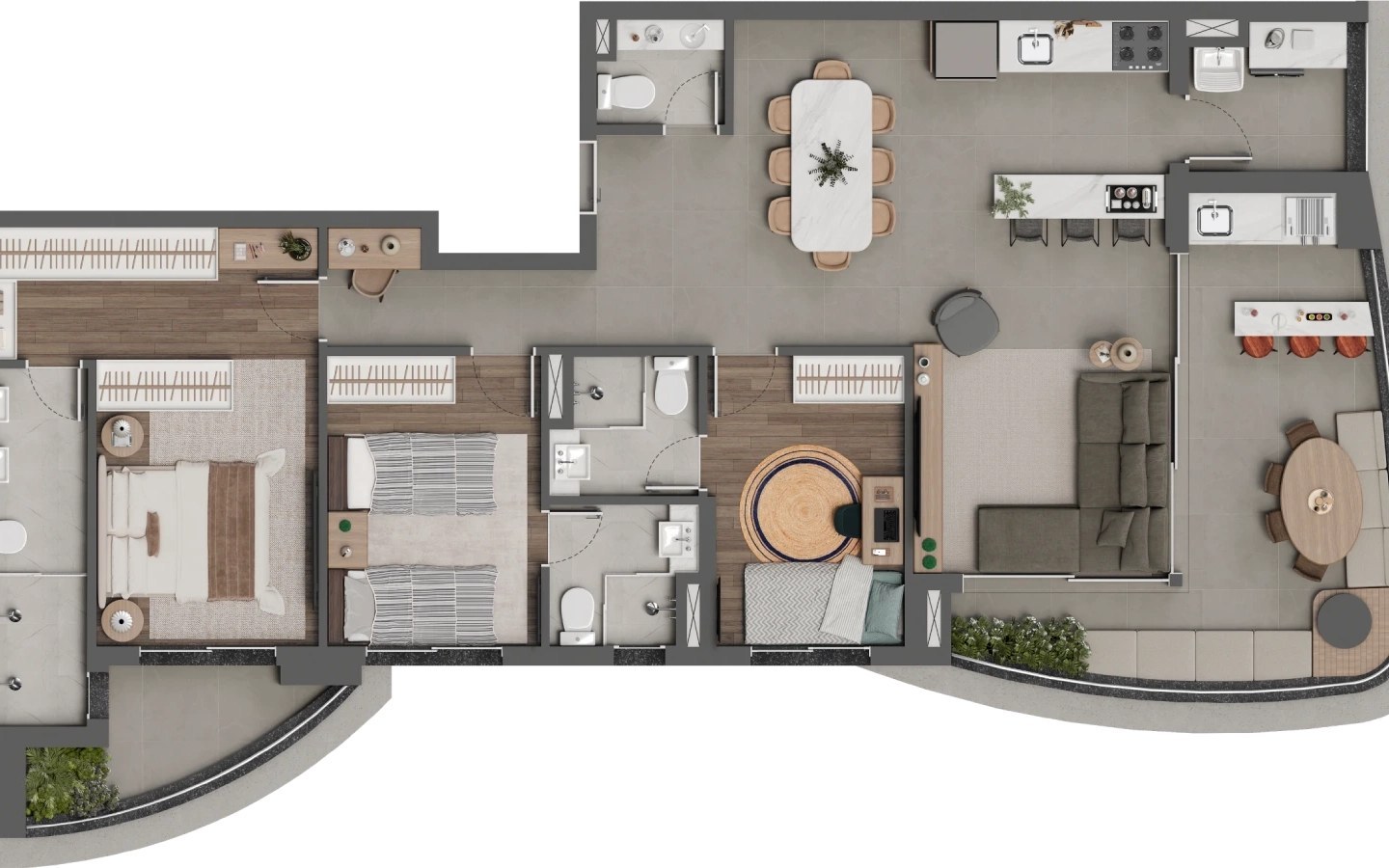 Square Design Residence – Atendimento Especializado (11) 4237-8776 Square Design Residence em Alphaville — planta de 121 m² com três suítes