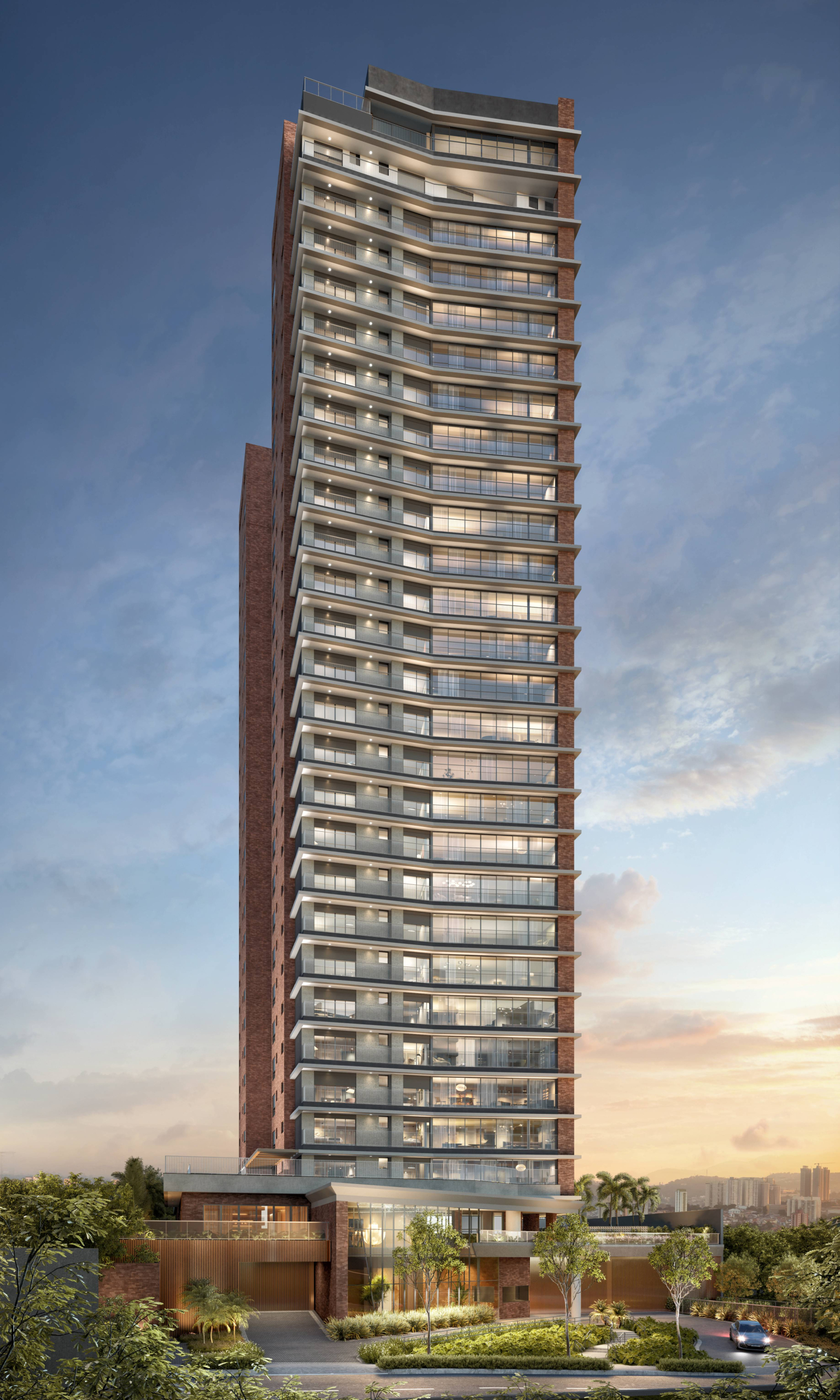 Terrah Alphaville — Terrah Alphaville 330 m2 — fachada frontal noturna