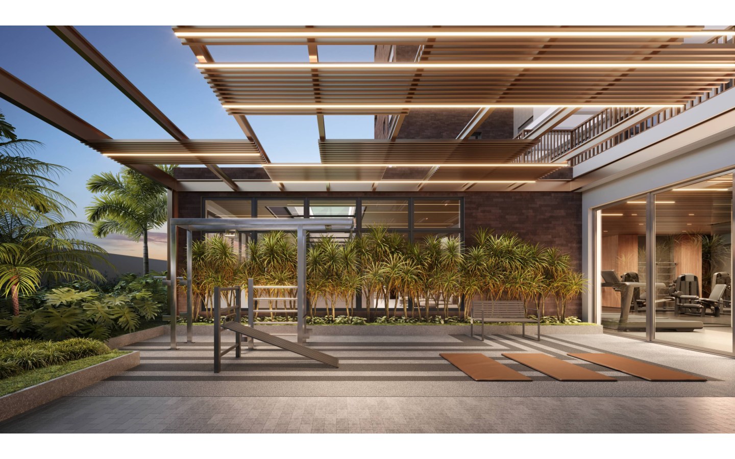 Perspectiva do fitness externo do Terrah Alphaville