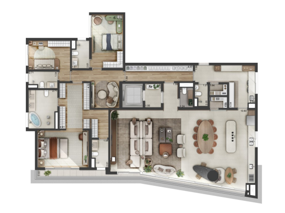 Planta oficial de 280 m² do Terrah Alphaville