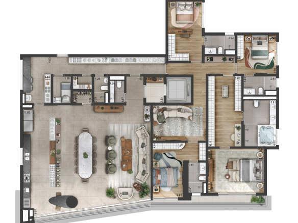 Terrah Alphaville — planta 330 m² com quatro suítes