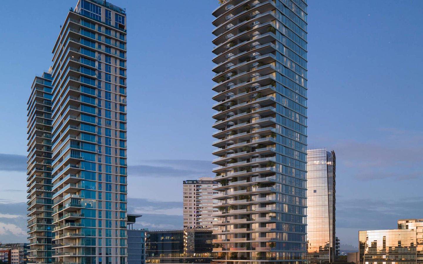 Perspectiva da fachada do UNICA Design by Pininfarina em Puerto Madero, Buenos Aires
