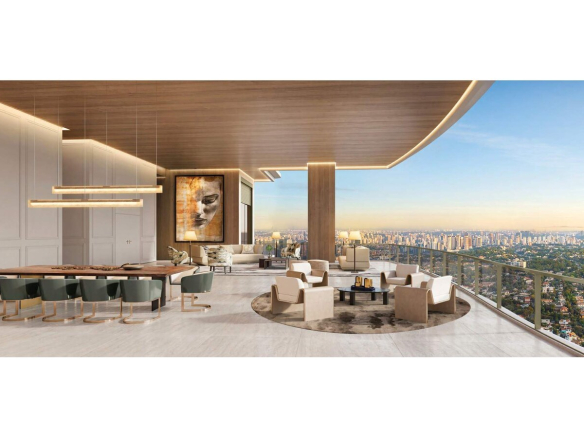 Perspectiva da unidade tipo final 1 de 395 m² do Vista Cyrela Torre Milano