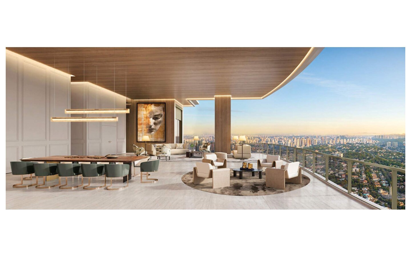 Perspectiva da unidade tipo final 1 de 395 m² do Vista Cyrela Torre Milano