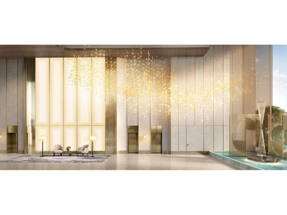 Perspectiva do lobby térreo do Vista Cyrela Torre Milano