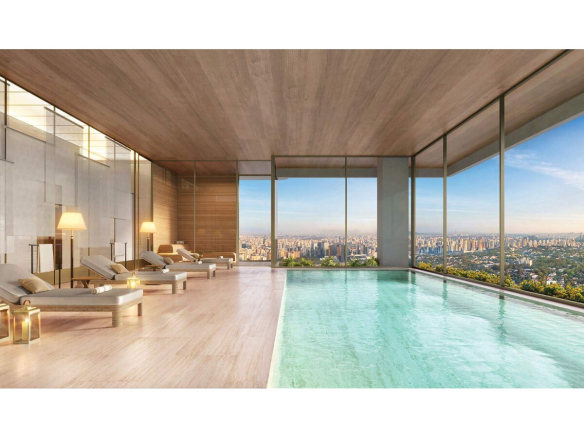Perspectiva do The Spa no 47º pavimento do Vista Cyrela Torre Milano
