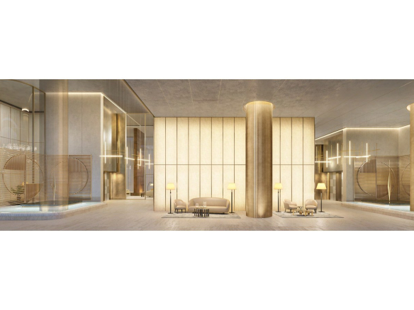 Perspectiva oficial do lobby e acesso do Tower Venezia