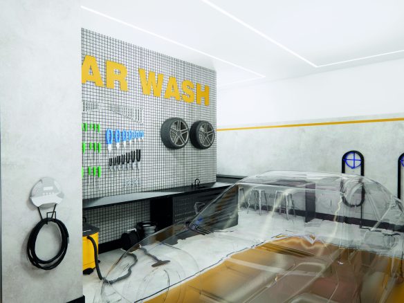 Sunset Itapecuru — perspectiva ilustrada de car wash