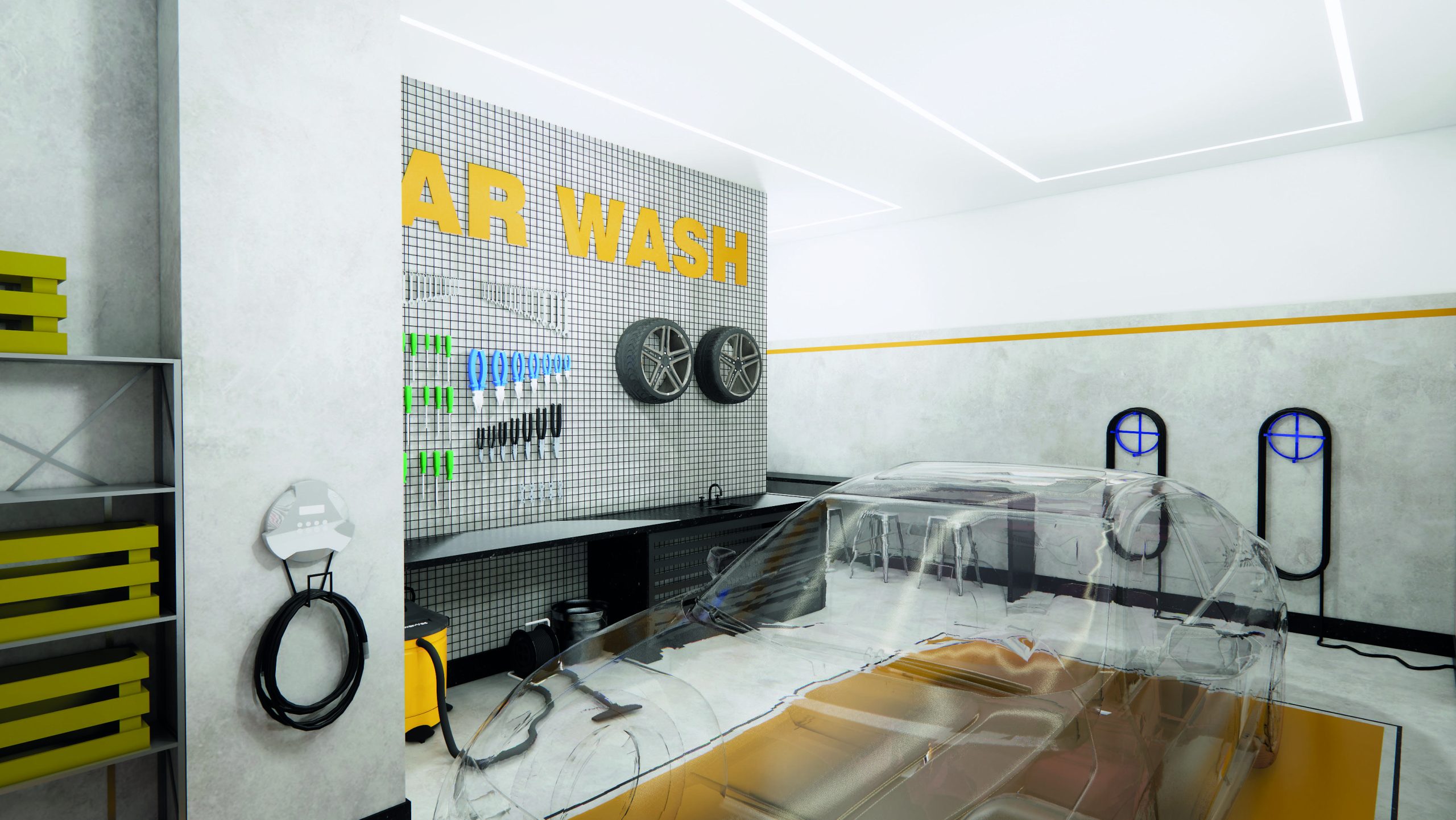Sunset Itapecuru — perspectiva ilustrada de car wash