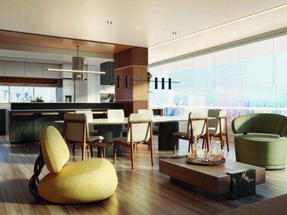 Sunset Itapecuru — perspectiva ilustrada de living de 249 m², perspectiva 2