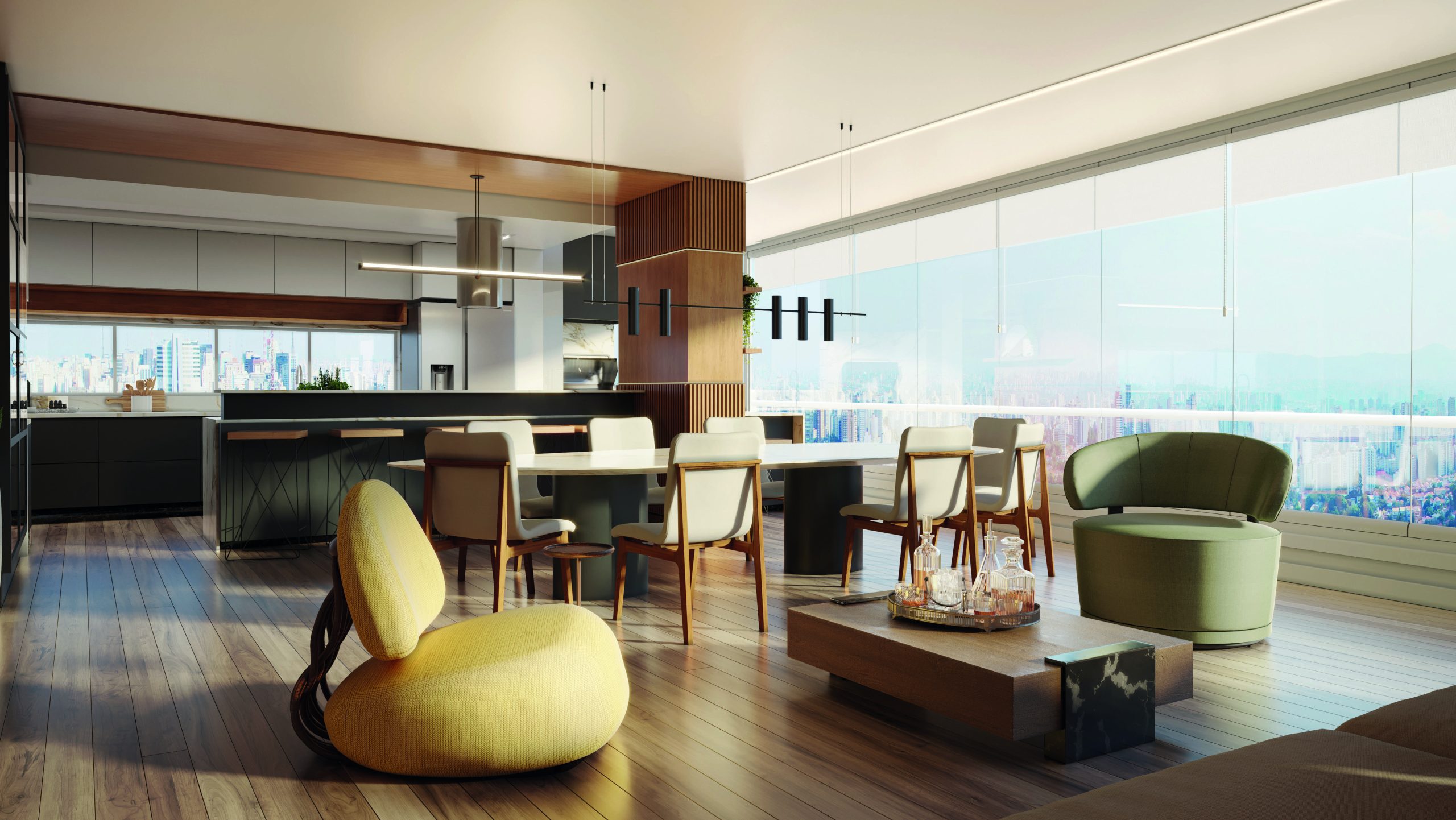 Sunset Itapecuru — perspectiva ilustrada de living de 249 m², perspectiva 2