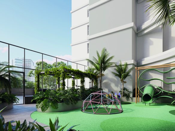 Sunset Itapecuru — perspectiva ilustrada de playground