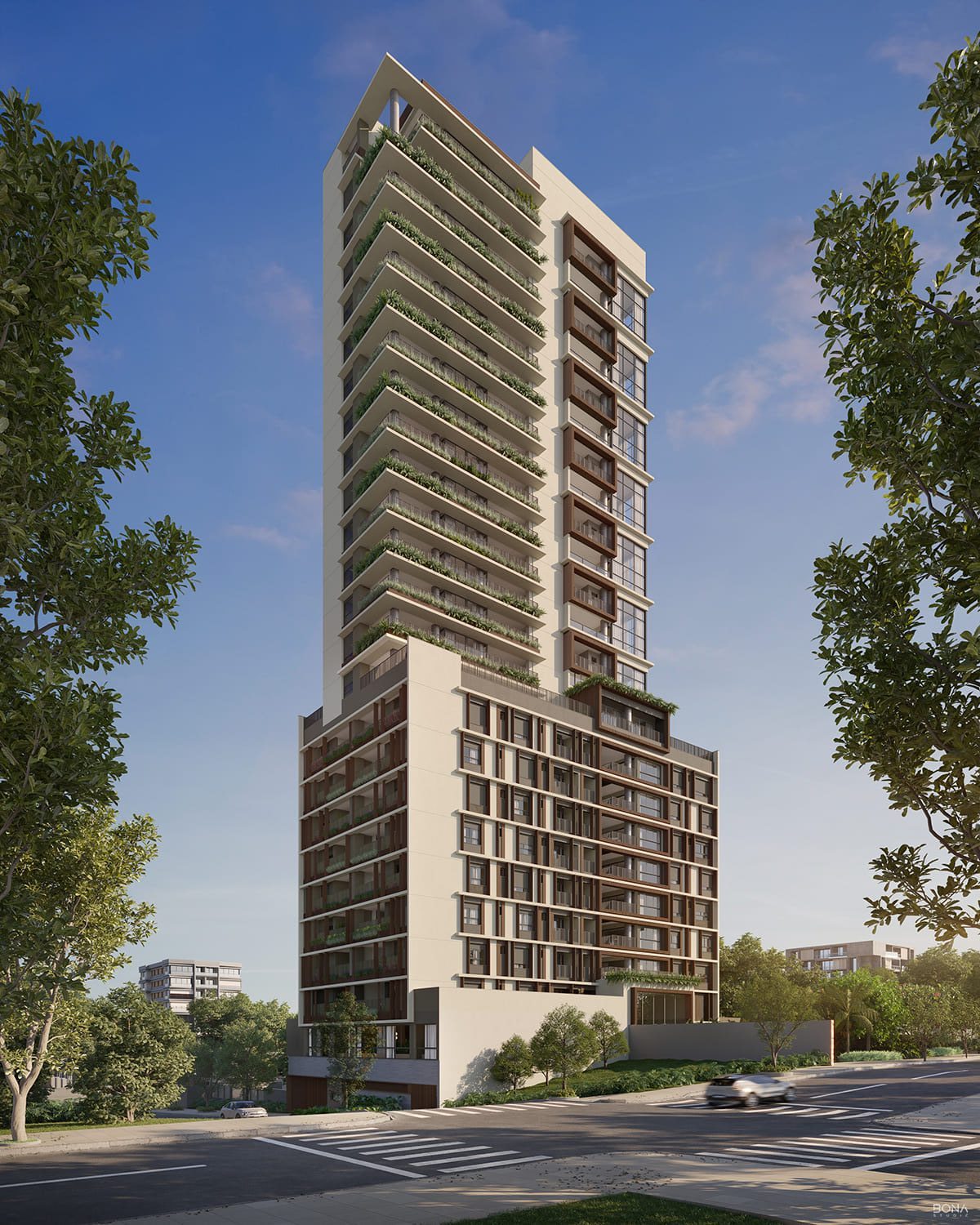 Fachada diurna do Aiká Moema, anúncio de 124 m² com 2 suítes