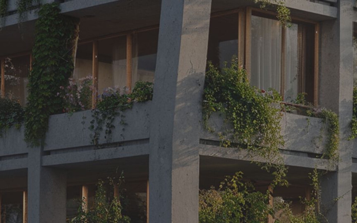 Detalhe da fachada com vegetação do Aléia Jardins, perspectiva oficial da SDI