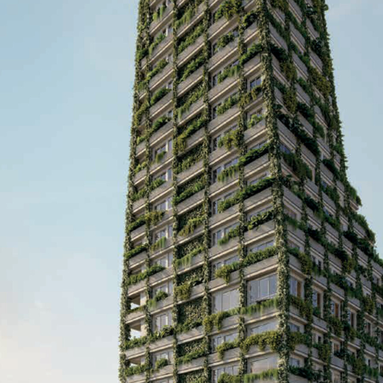 Perspectiva ilustrativa da torre do Aléia Jardins, extraída do book oficial da SDI.