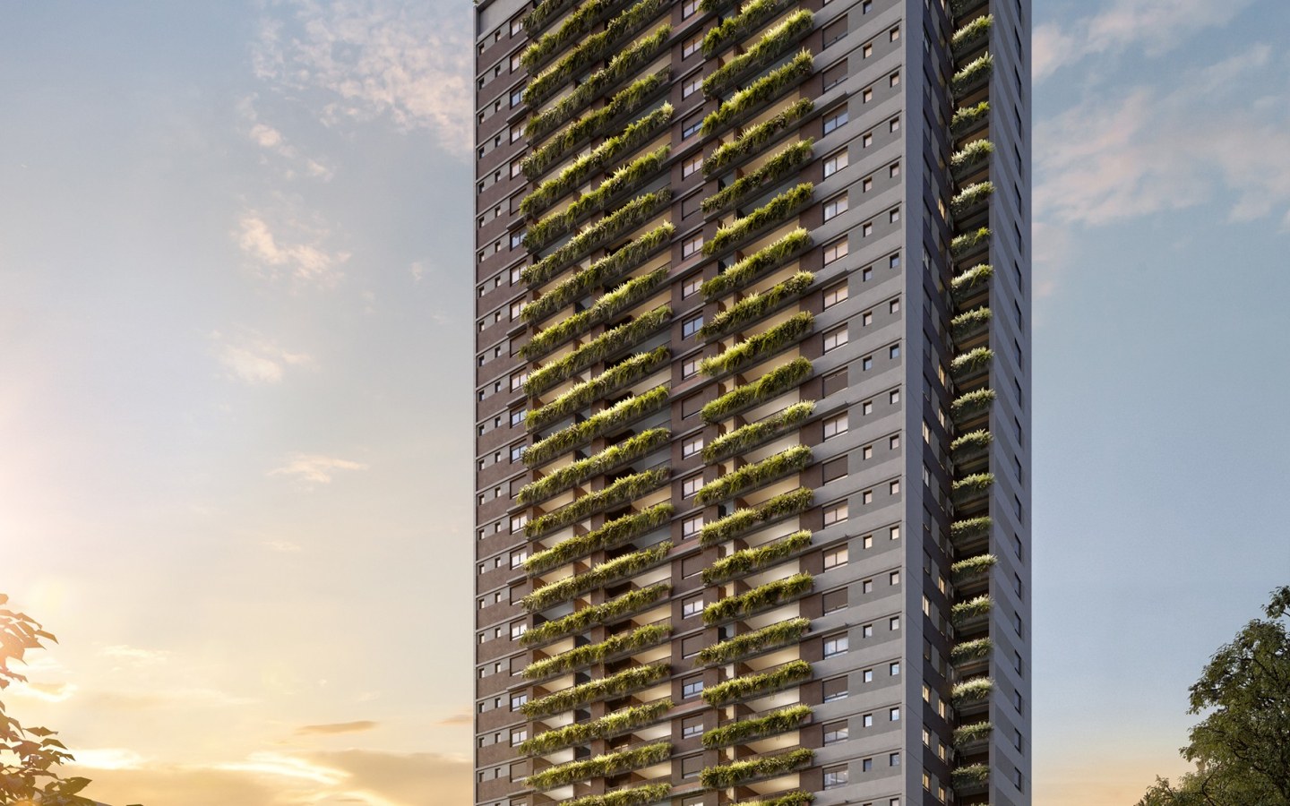 Almá Pinheiros – Fachada da torre – Atendimento Especializado (11) 4237-8776 | 98026-0864 Perspectiva do edifício Almá Pinheiros em Pinheiros, São Paulo