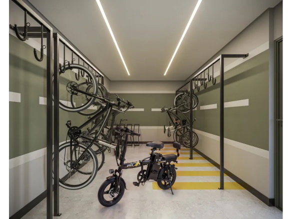 Bicicletário do empreendimento Alves Pinheiros em São Paulo