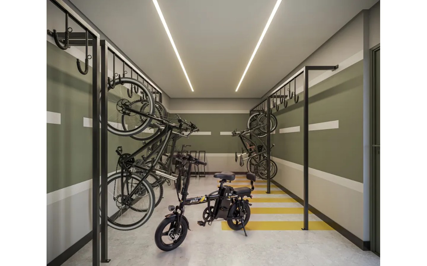 Bicicletário do empreendimento Alves Pinheiros em São Paulo