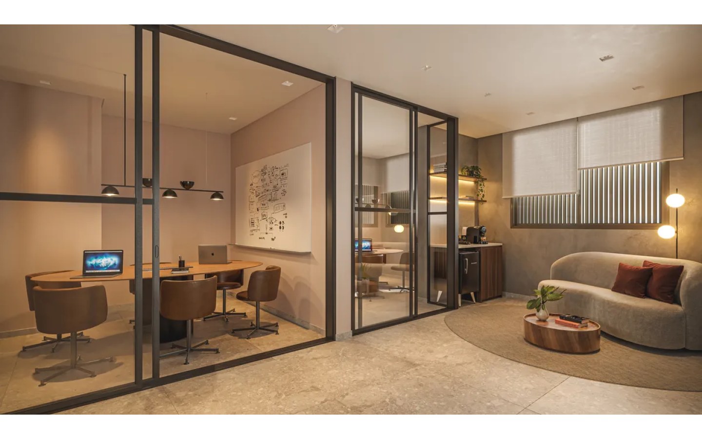 Coworking do empreendimento Alves Pinheiros em São Paulo