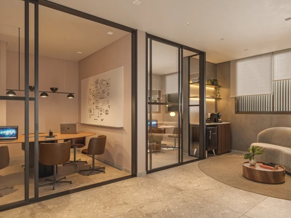 Coworking do empreendimento Alves Pinheiros em São Paulo