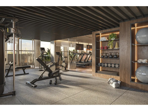 Espaço fitness do empreendimento Alves Pinheiros em São Paulo