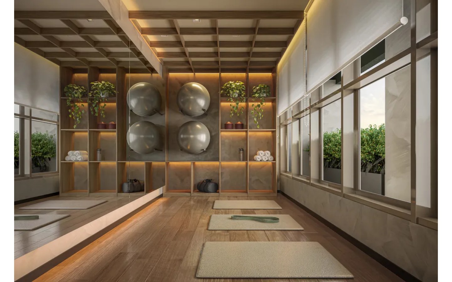 Espaço yoga do empreendimento Alves Pinheiros em São Paulo