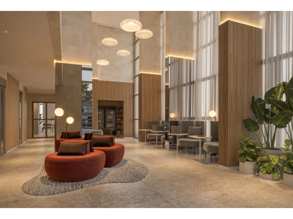 Lobby do empreendimento Alves Pinheiros em São Paulo