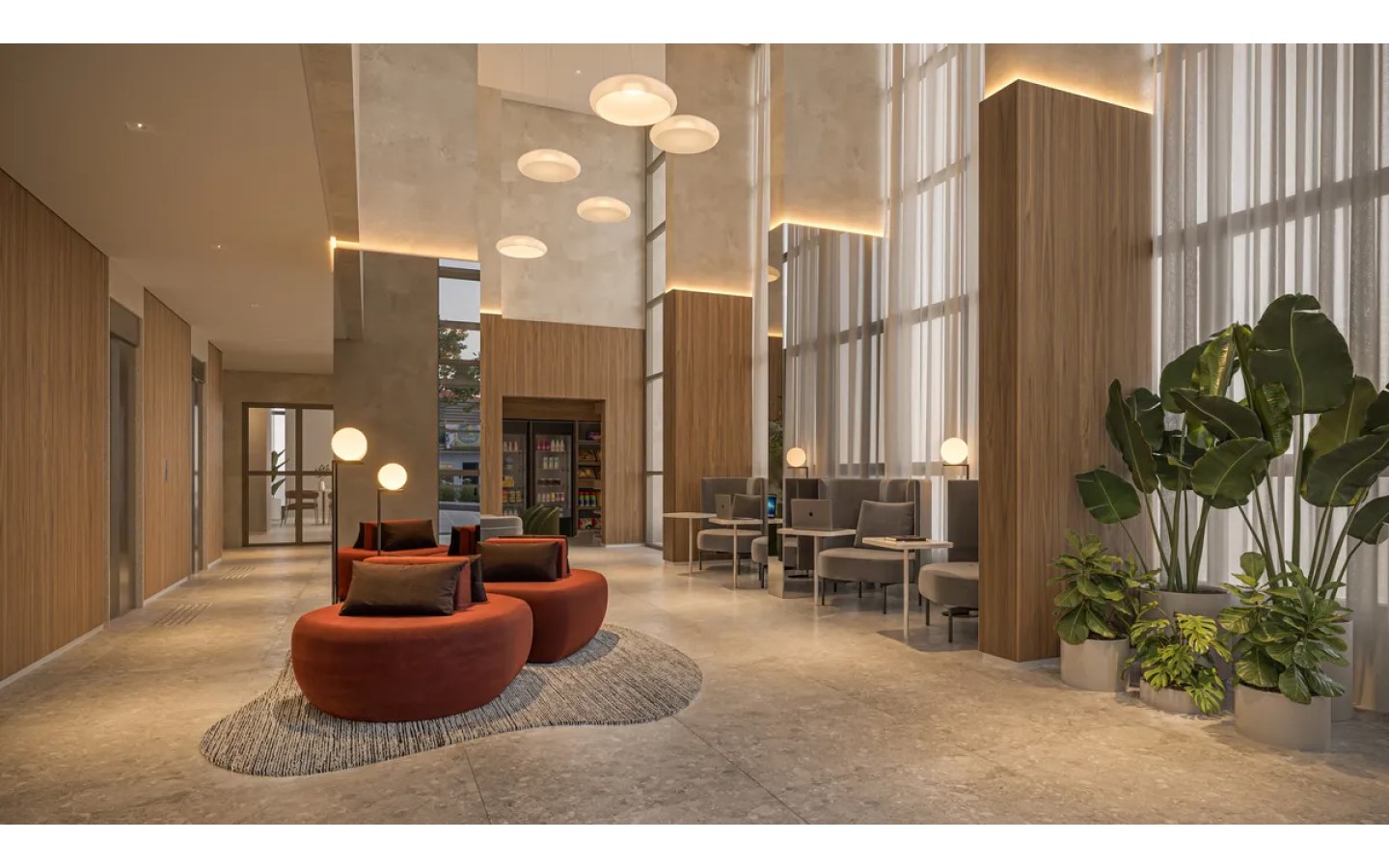 Lobby do empreendimento Alves Pinheiros em São Paulo