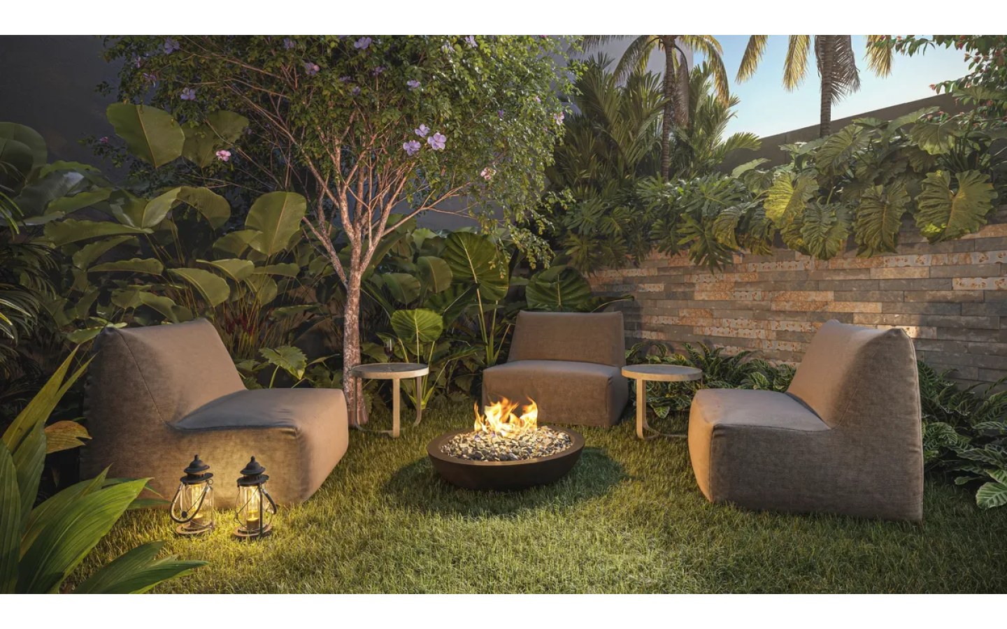 Lounge com lareira do empreendimento Alves Pinheiros em São Paulo