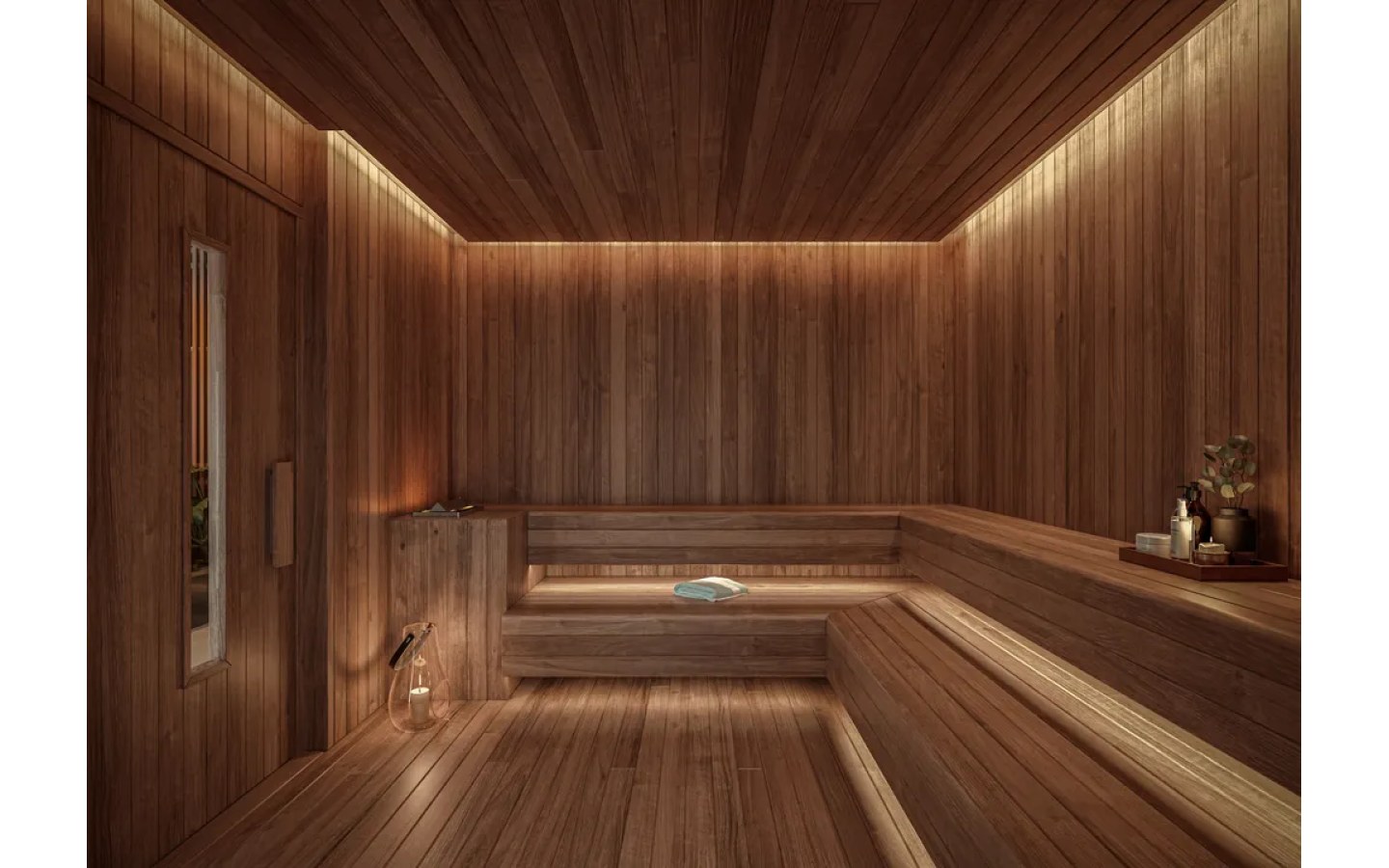 Sauna seca do empreendimento Alves Pinheiros em São Paulo