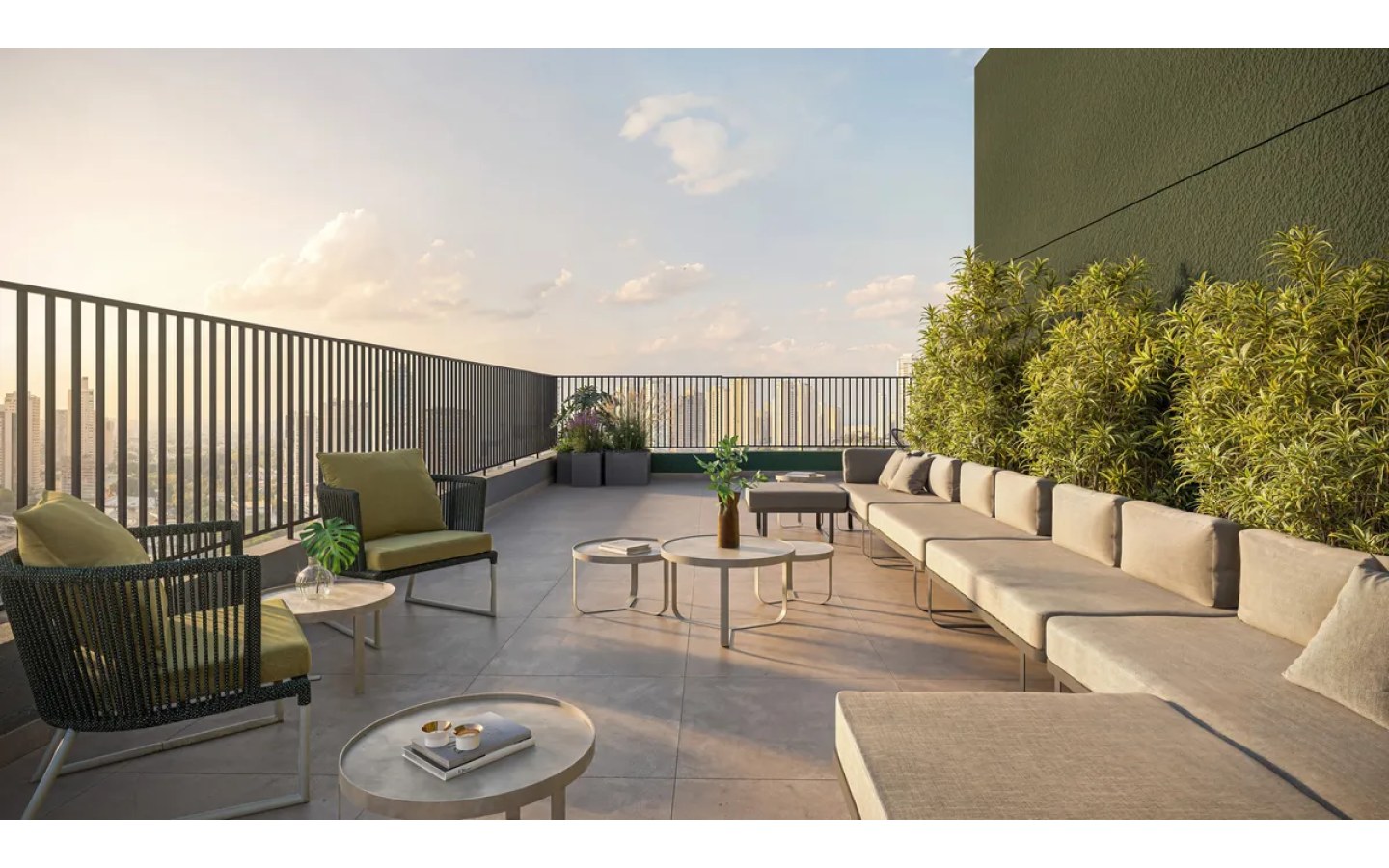Sky lounge com mirante do empreendimento Alves Pinheiros em São Paulo