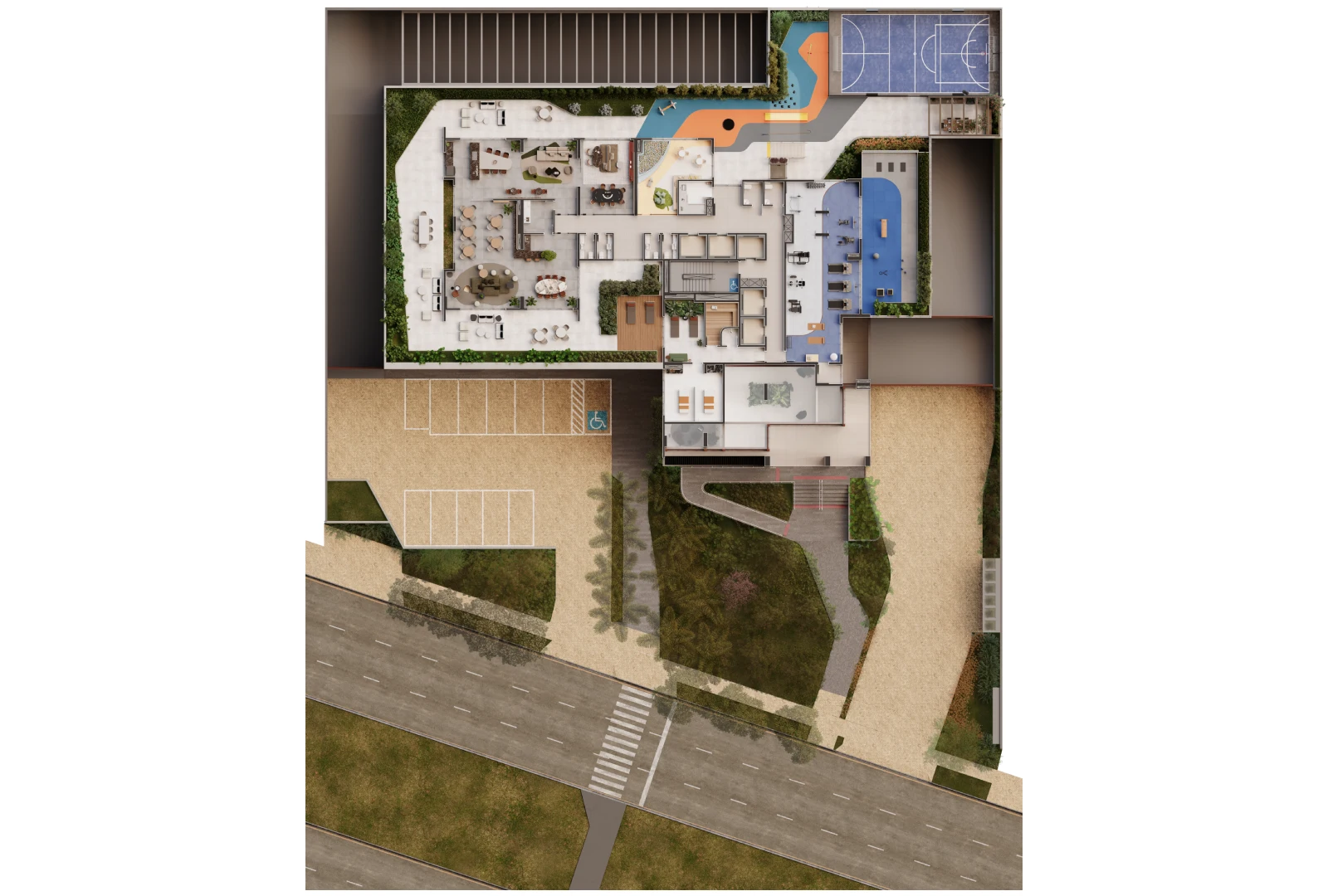 Amaz Alphaville — planta cobertura pavimento de lazer Desenho oficial da planta cobertura pavimento de lazer do Amaz Alphaville
