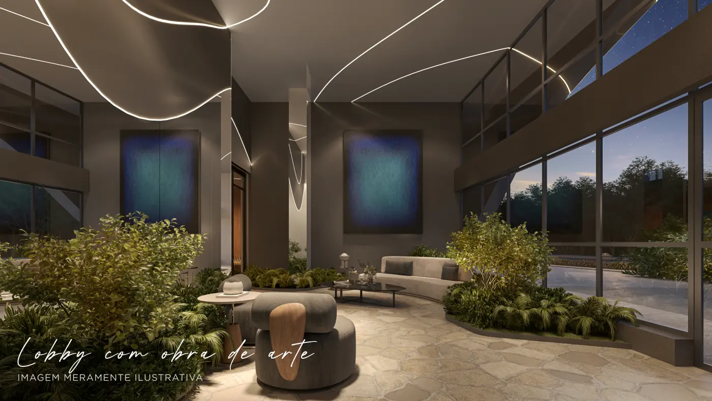 Art Design Residence – lobby – Atendimento Especializado (11) 4237-8776 | 98026-0864 Lobby com obra de arte do Art Design Residence