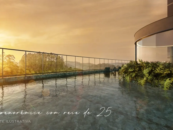 Piscina panorâmica com raia de 25 metros do Art Design Residence