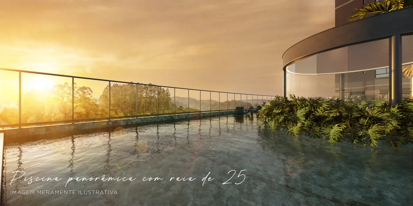 Art Design Residence – piscina panorâmica 25 m – Atendimento Especializado (11) 4237-8776 | 98026-0864 Piscina panorâmica com raia de 25 metros do Art Design Residence