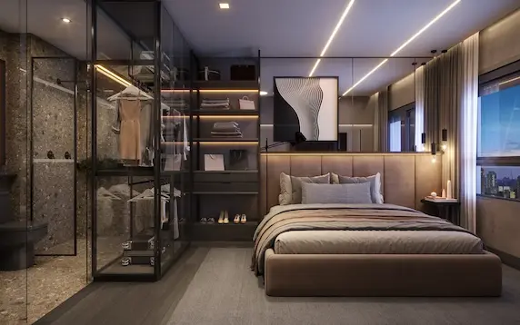 Planta de 58 m² com suíte do Art Design Residence