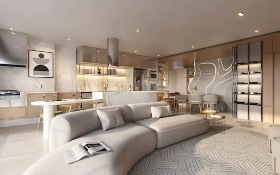 Planta decorada de 90 m² do Art Design Residence