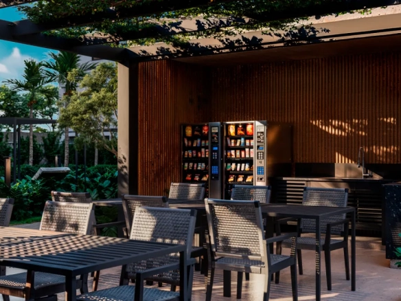 Espaço de bar e conveniência do Aura Tamboré