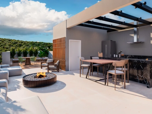 Rooftop do Aura Tamboré com vista para o condomínio