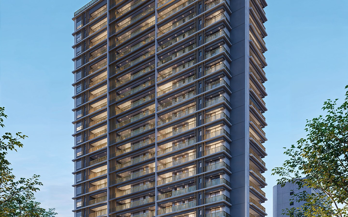 Brisea Moema – Atendimento Especializado (11) 4237-8776. Fachada da torre residencial Brisea Moema