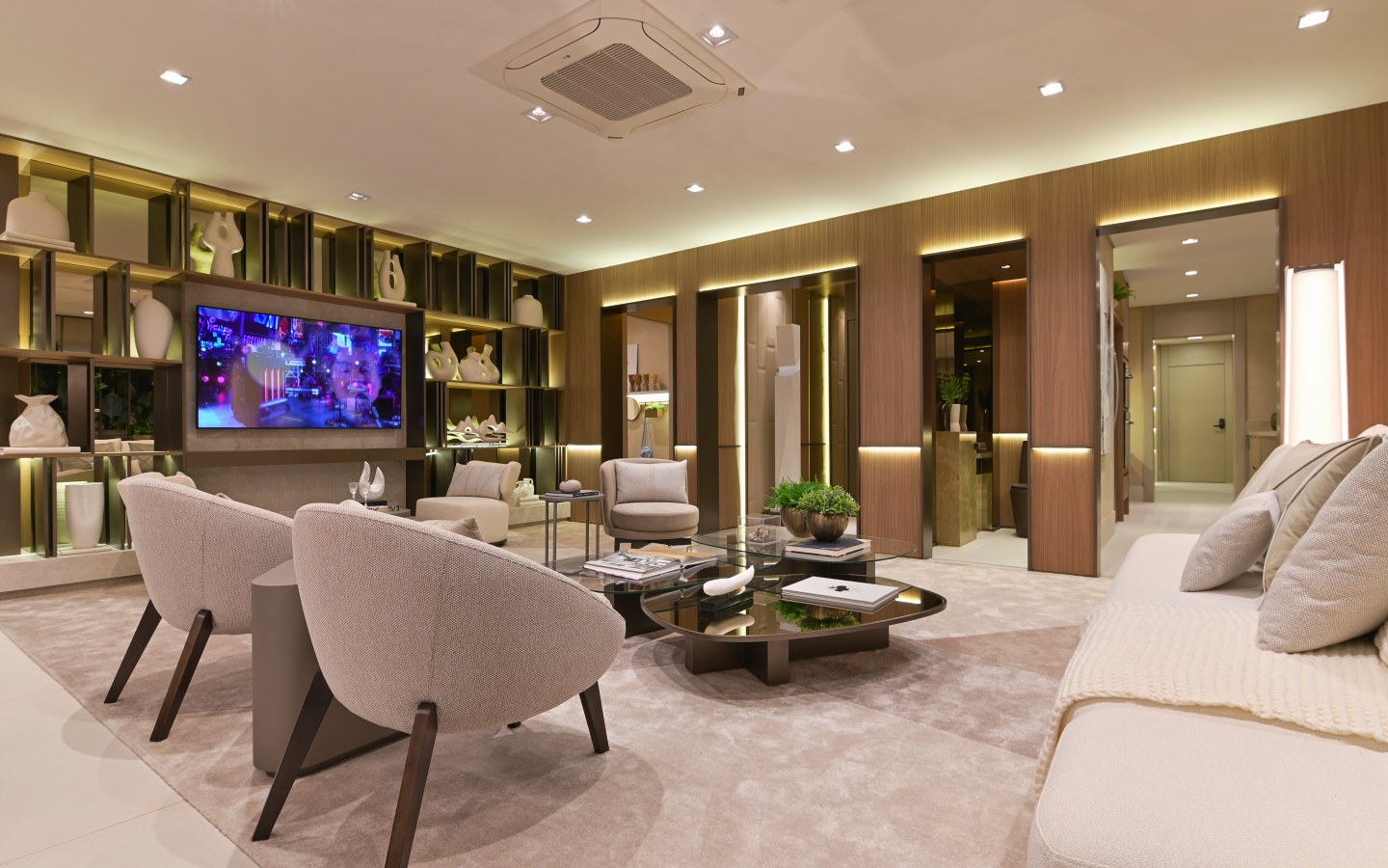 Brisea Moema – Atendimento Especializado (11) 4237-8776. Living decorado do apartamento Brisea Moema