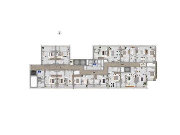 Desenho oficial da implantação terceiro pavimento do Brisea Moema Studios