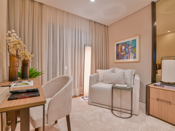 Suíte master do decorado, vista 3 — Brisea Moema